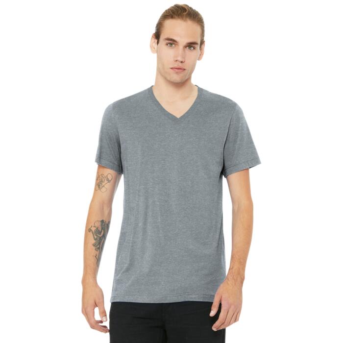 Unisex Heather CVC V Neck Tee Thumbnail