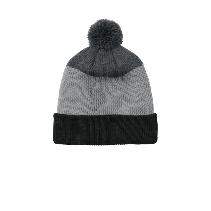 Cozy Striped Pom Beanie Thumbnail