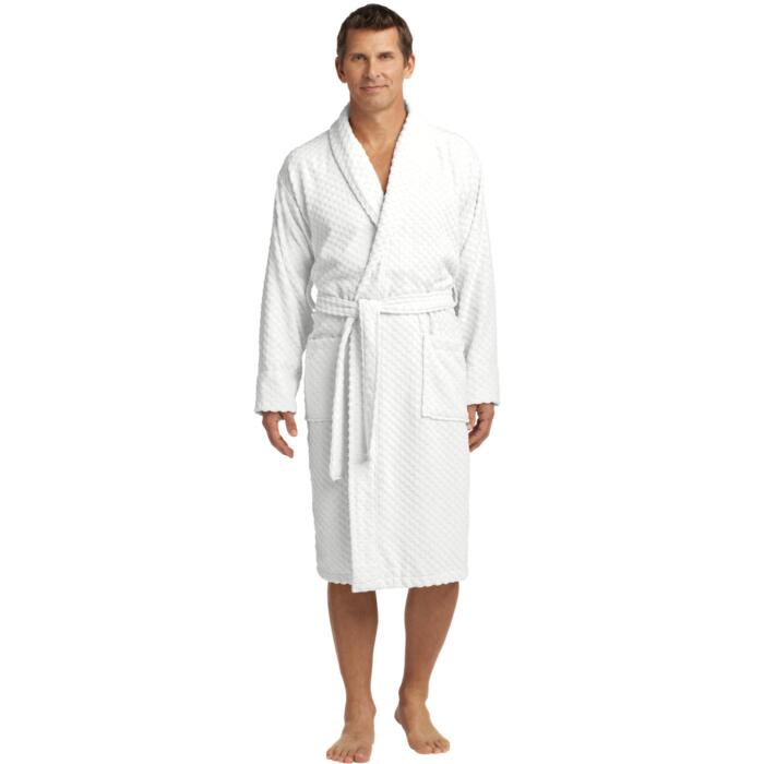 Checkered Terry Shawl Collar Robe Thumbnail