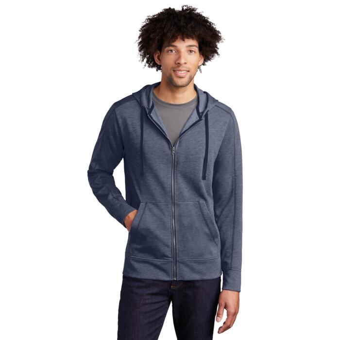 PosiCharge ® Tri Blend Wicking Fleece Full Zip Hooded Jacket Thumbnail