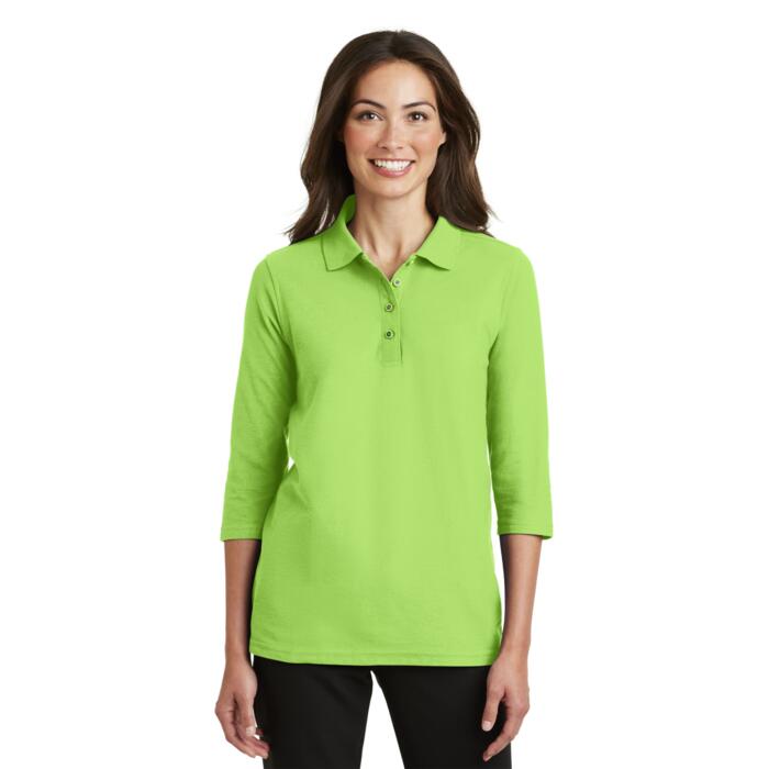 Ladies Silk Touch 3/4 Sleeve Polo Thumbnail