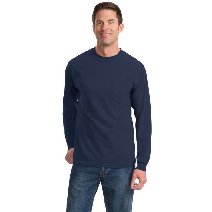 Essential Cotton Pocket T-Shirt, Long-Sleeve Thumbnail