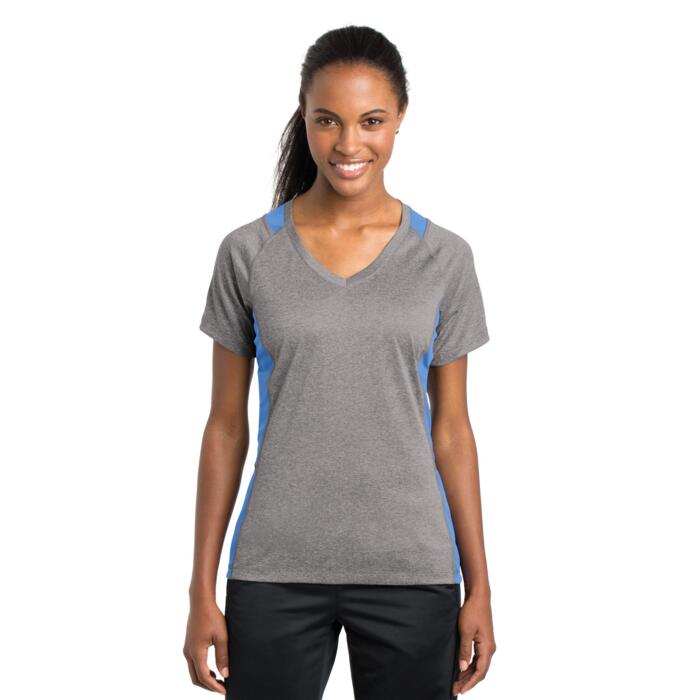 BFP - Women's Heather Colorblock Contender V Neck Tee Thumbnail