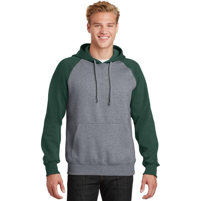 Raglan Colorblock Pullover Hooded Sweatshirt Thumbnail